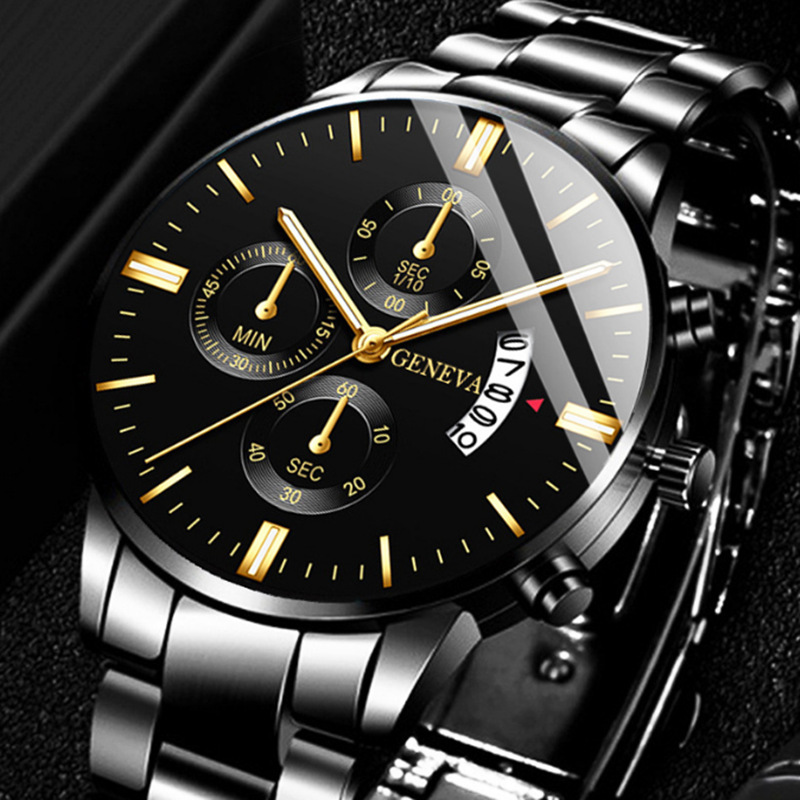 Luxury Watch Wallpaper - 高級ステンレス鋼メンズカレンダークォーツ時計ファッションメンズビジネス腕時計男性用時計リロイ Hombre