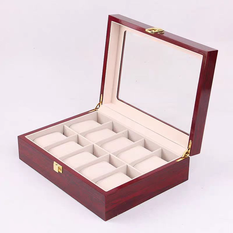 Luxury Watch Grade - 10グリッド高級木製腕時計ボックス 10スロット木製ホルダーボックス 木製高級塗装木製腕時計収納ケース