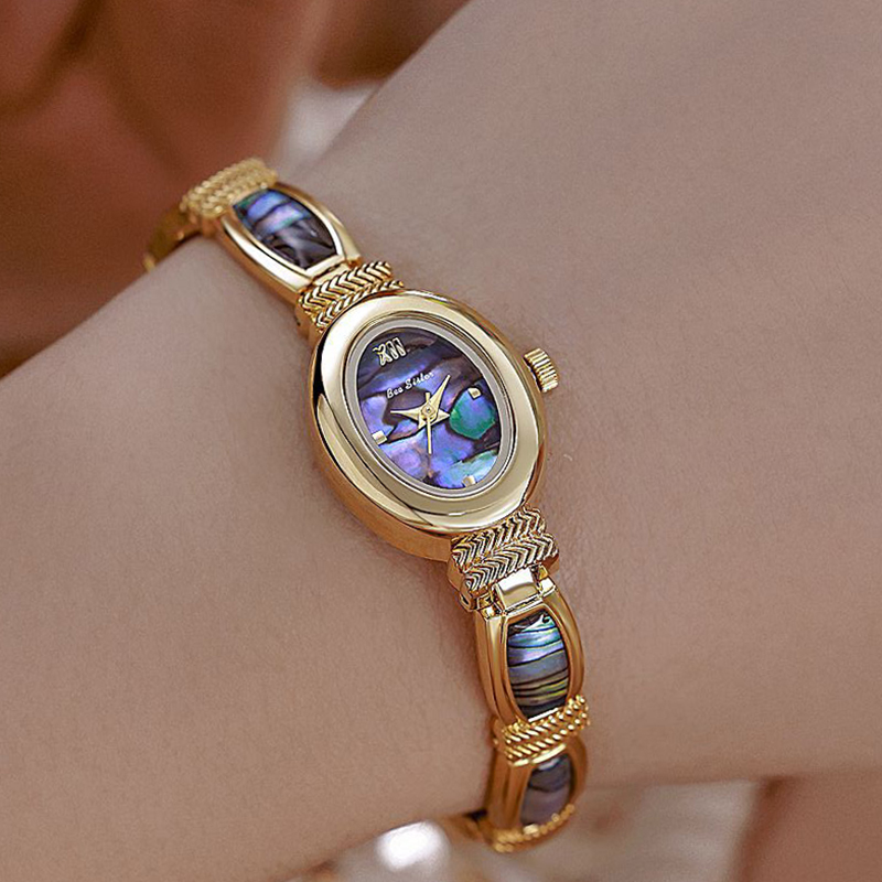 Quiet Luxury Watch - オーバルダイヤル女性ブレスレット腕時計トップブランドの高級レディース腕時計女性用時計ゴールドユニークなデザインクォーツ腕時計