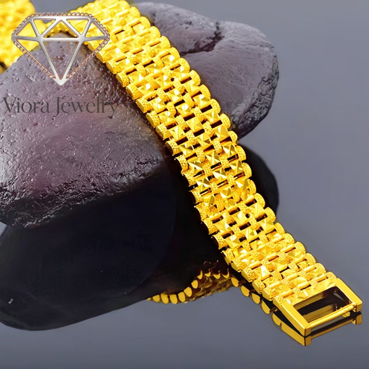 Luxury Watch Service - ヴィオラジュエリー ラグジュアリー 24K 9999純金 本物の金 三連ウォッチチェーン