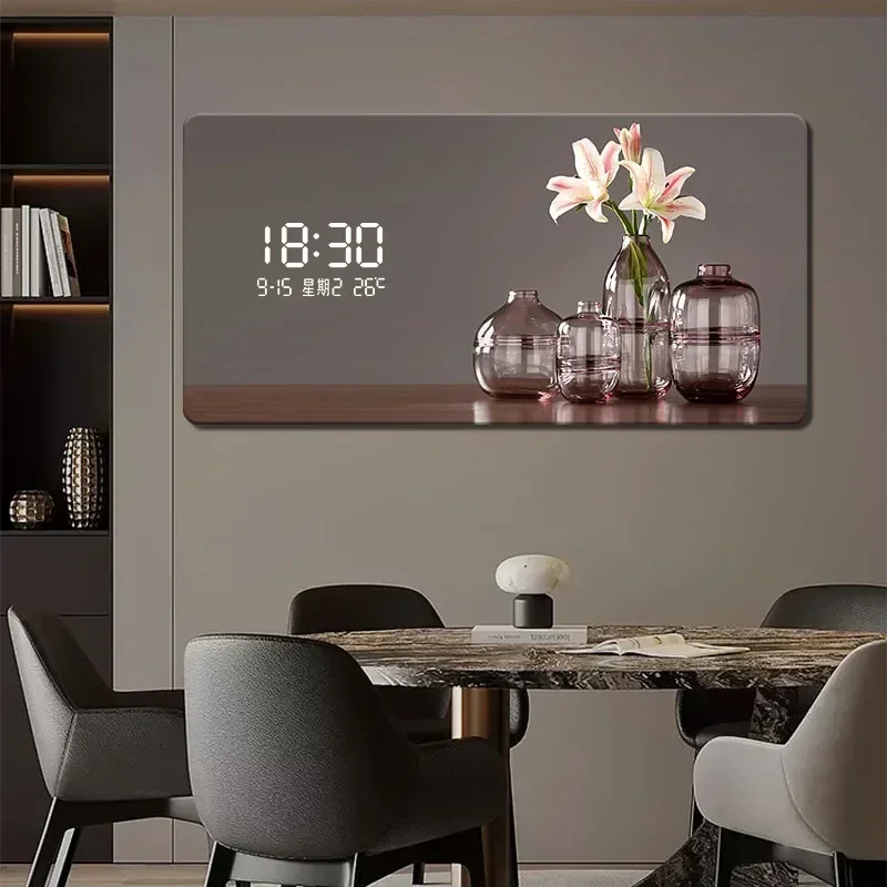 Luxury Watch Wall Clock - 大型抽象幾何学アートワークデジタル表示壁時計、豪華なクォーツ時計家の装飾、リビングルーム、ベッドルームの装飾