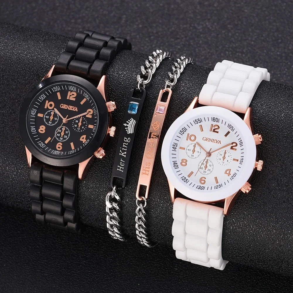 Luxury Watch Wallpaper - 2 個の高級レディース腕時計セットファッション高級エレガントな合金腕時計シリコーンストラップカップルウォッチメンズクォーツホリデーギフト