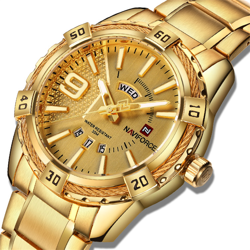 Luxury Watch Hublot - NAVIFORCE 高級ブランドメンズ腕時計オリジナルファッションクォーツクラシック腕時計男性用防水ビジネススチールバンド時計男
