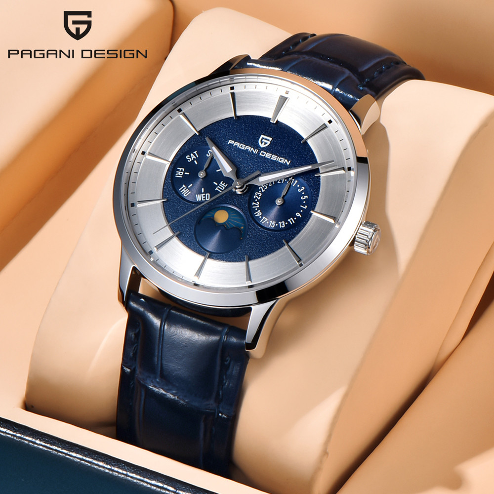 Luxury Watch Brand Tier - パガニデザイン 高級クォーツステンレススチール腕時計 多機能ムーンフェイズ搭載 トップクラスのプレミアムブランド腕時計