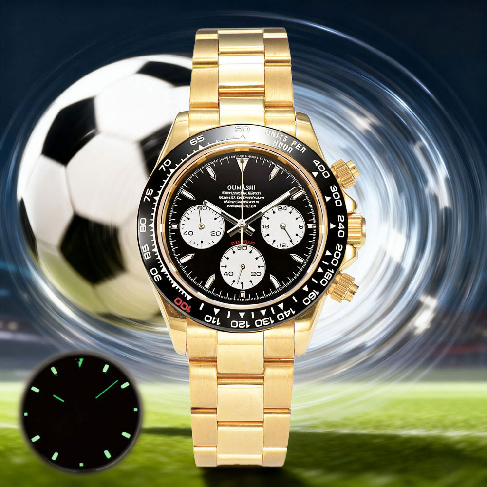 Luxury Watch Gold - 39mm ゴールド カスタム メンズ腕時計 VK63 ムーブメント