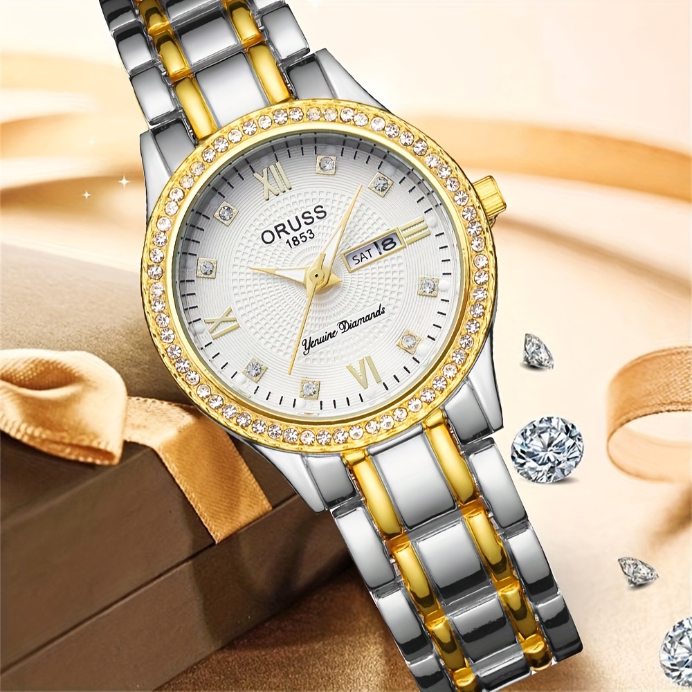 Luxury Watch Grade - バレンタインデーのギフトのための女性のゴールドウォッチルーム、高級カレンダー、ファッショントレンド、クラシック