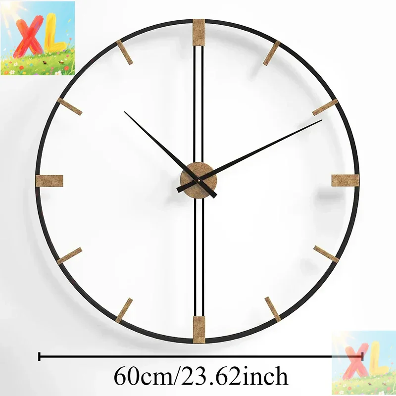 Luxury Watch Wall Clock - 北欧壁時計金属壁時計高級時計機構サイレントデザイン大型リビングルーム時計モダンな家と装飾