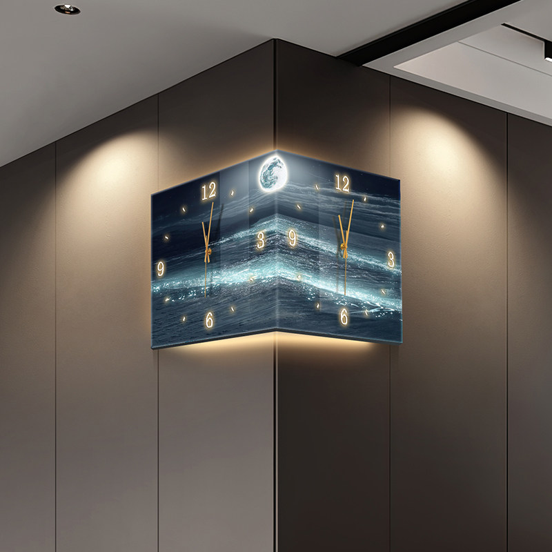 Luxury Watch Wall Clock - LEDデジタル壁掛け時計 高級レストラン リビングルーム アート壁画 壁時計 インテリア