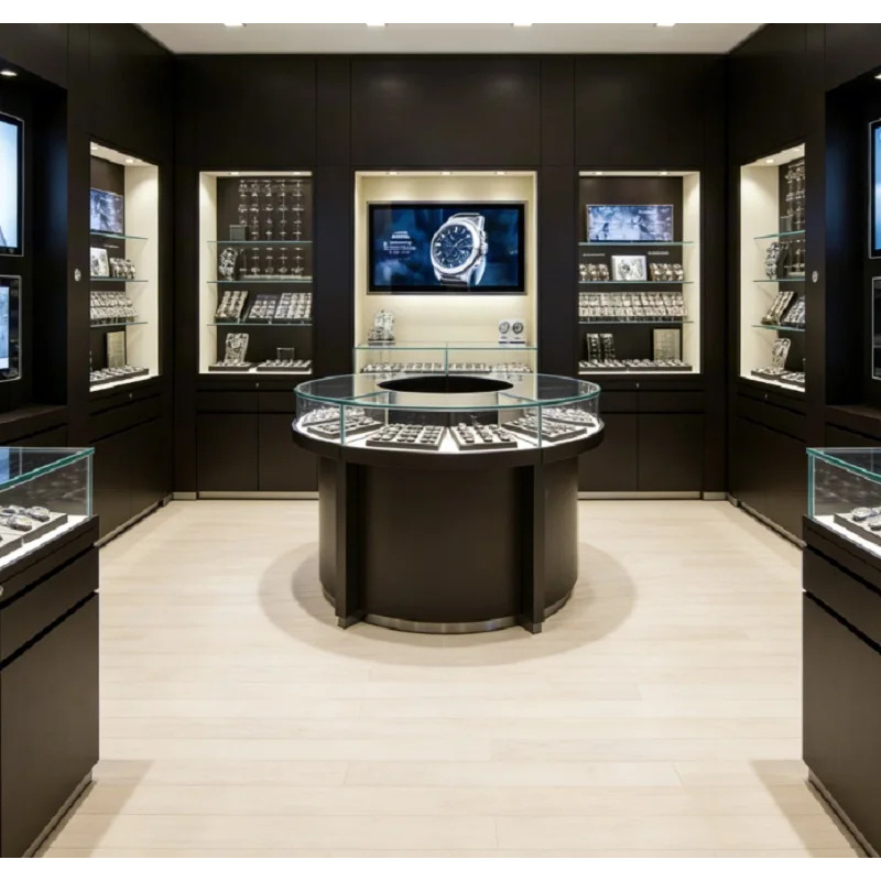 カスタム高級腕時計展示台プレミアムブラック無垢材ディスプレイ - Luxury Watch Boutique のレビューと価格