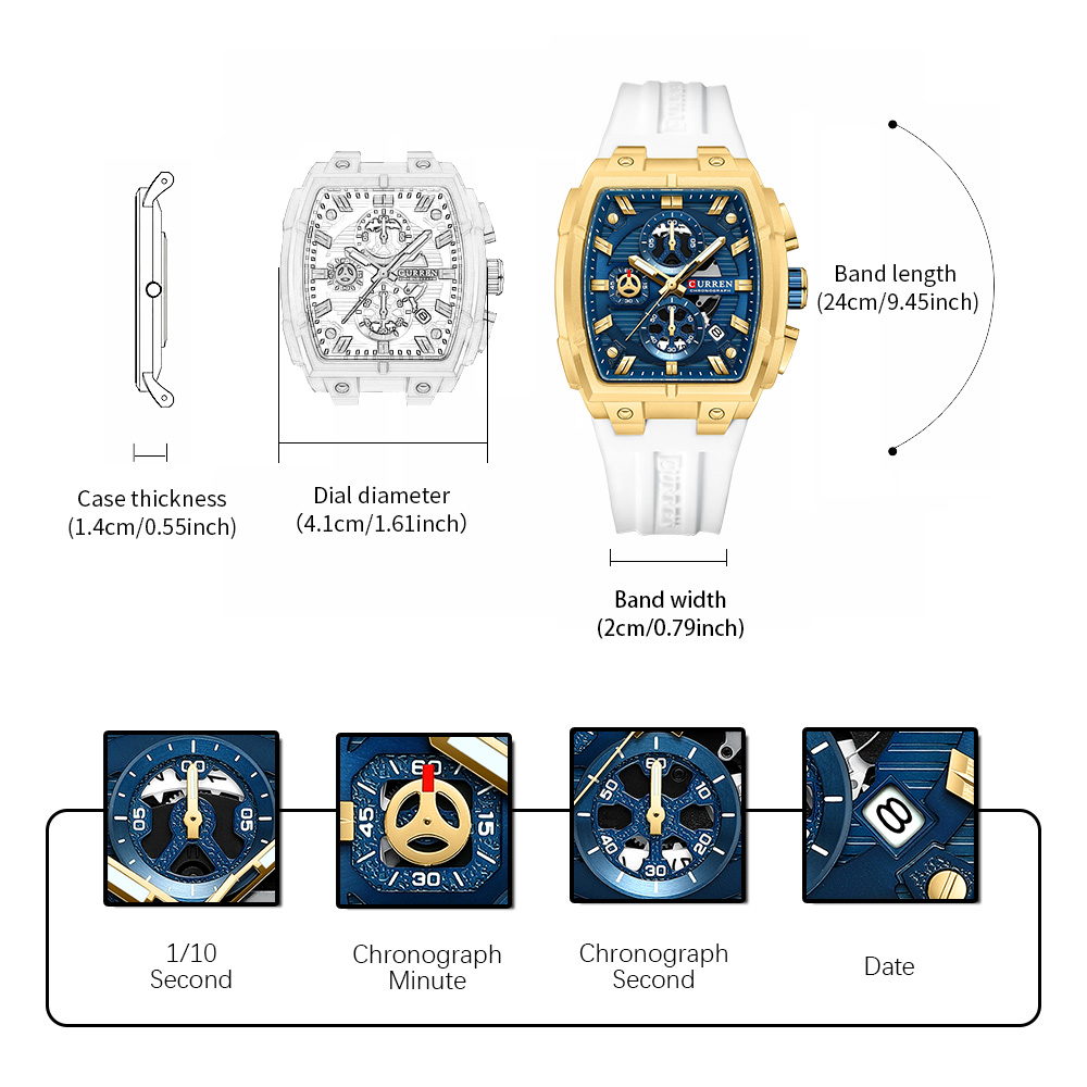 CURREN 高級ヴィンテージ腕時計 メンズ スポーツ クロ - Quiet Luxury Watch のレビューと価格