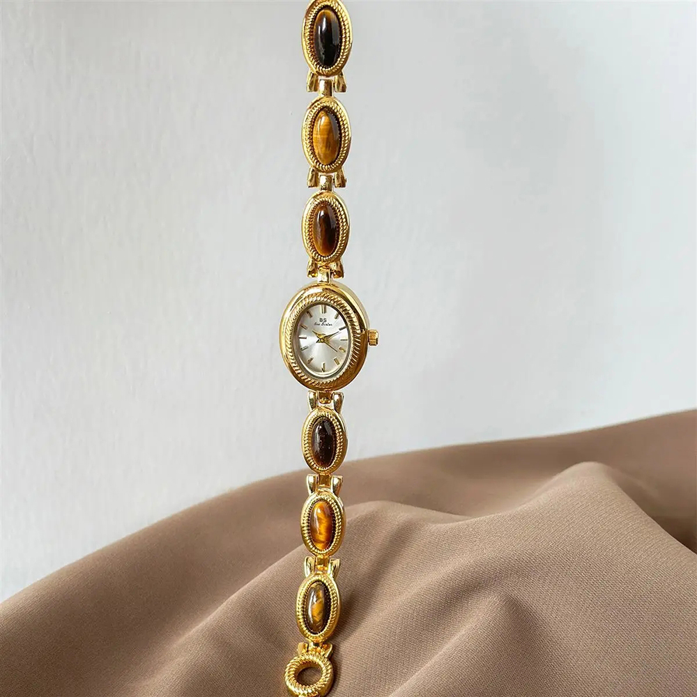 女性用 ゴールド ウォッチ ヴィンテージ ブラウン ジェイド - Quiet Luxury Watch のレビューと価格