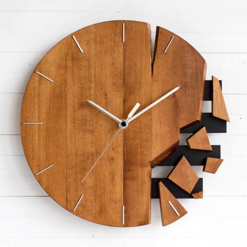 ラウンドサイレント壁時計木製アートモダンモダン高級時計クリエ - Luxury Watch Wall Clock のレビューと価格