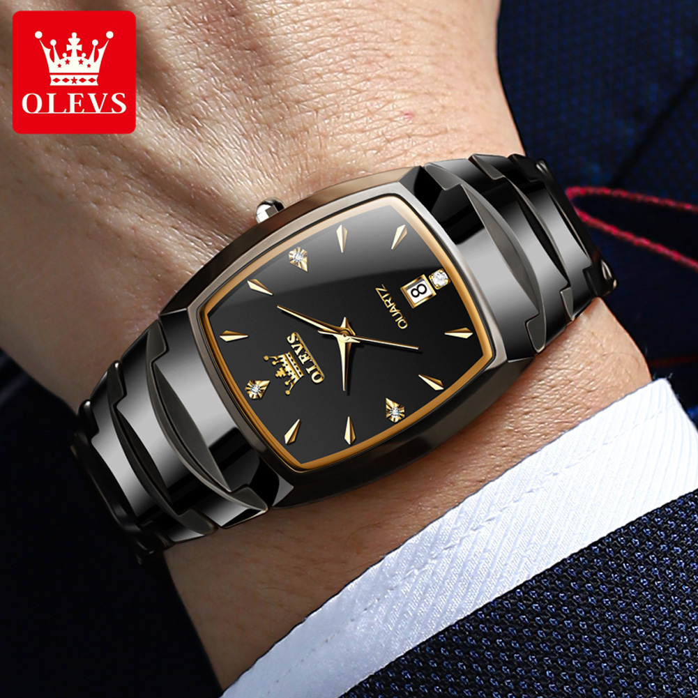 OLEVS 7006 高級オリジナルメンズ腕時計 トノー型タ - Luxury Watch Grade のレビューと価格