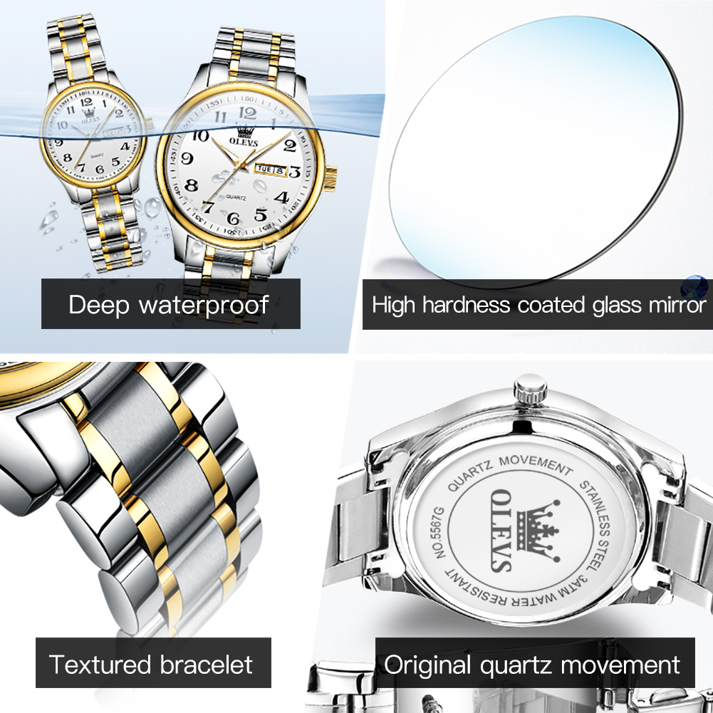 OLEVS 新ファッションカップル腕時計男性女性の高級ステン - Luxury Watch Wallpaper のレビューと価格