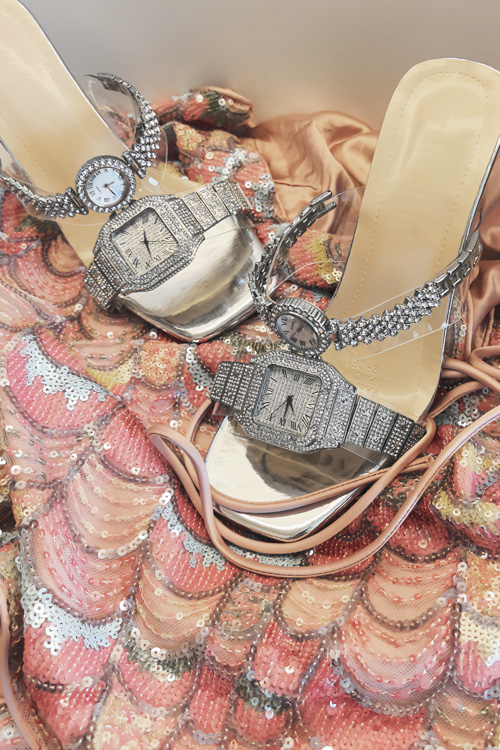 オリジナルデザインクリスタルウォッチハイヒールサンダルレディ - Luxury Watch For Women のレビューと価格
