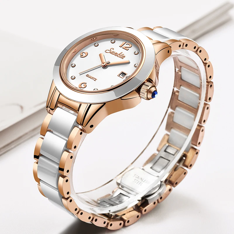 Sunkta ファッションカジュアルクォーツ女性腕時計エレガ - Luxury Watch For Women のレビューと価格