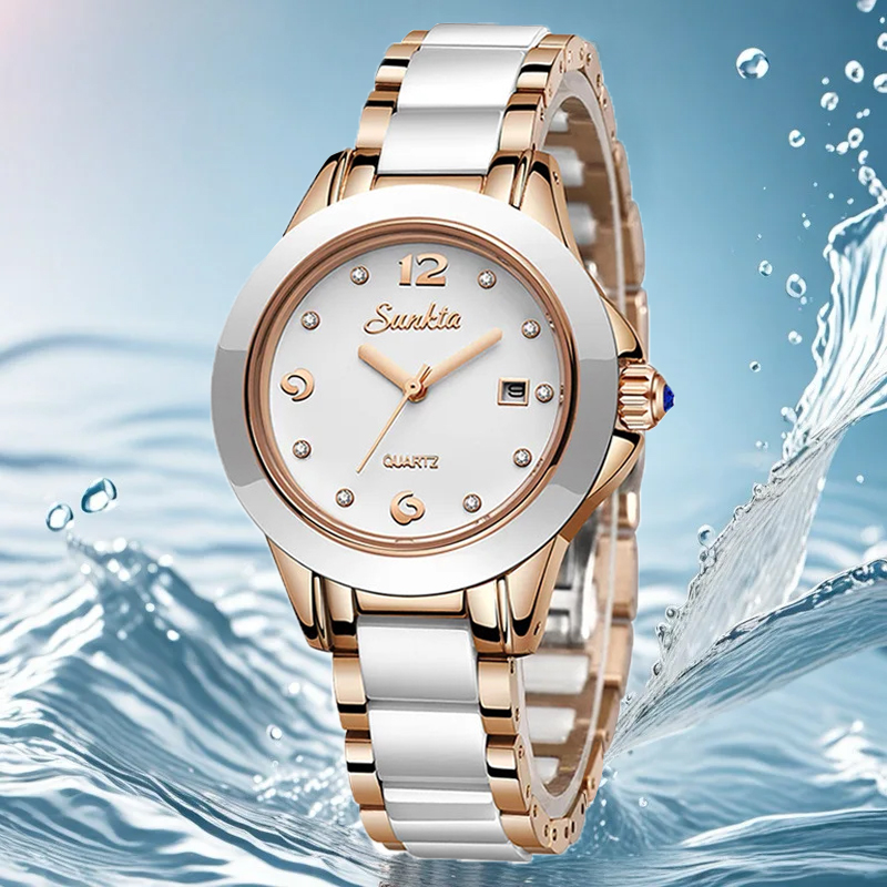 Sunkta ファッションカジュアルクォーツ女性腕時計エレガ - Luxury Watch For Women のレビューと価格