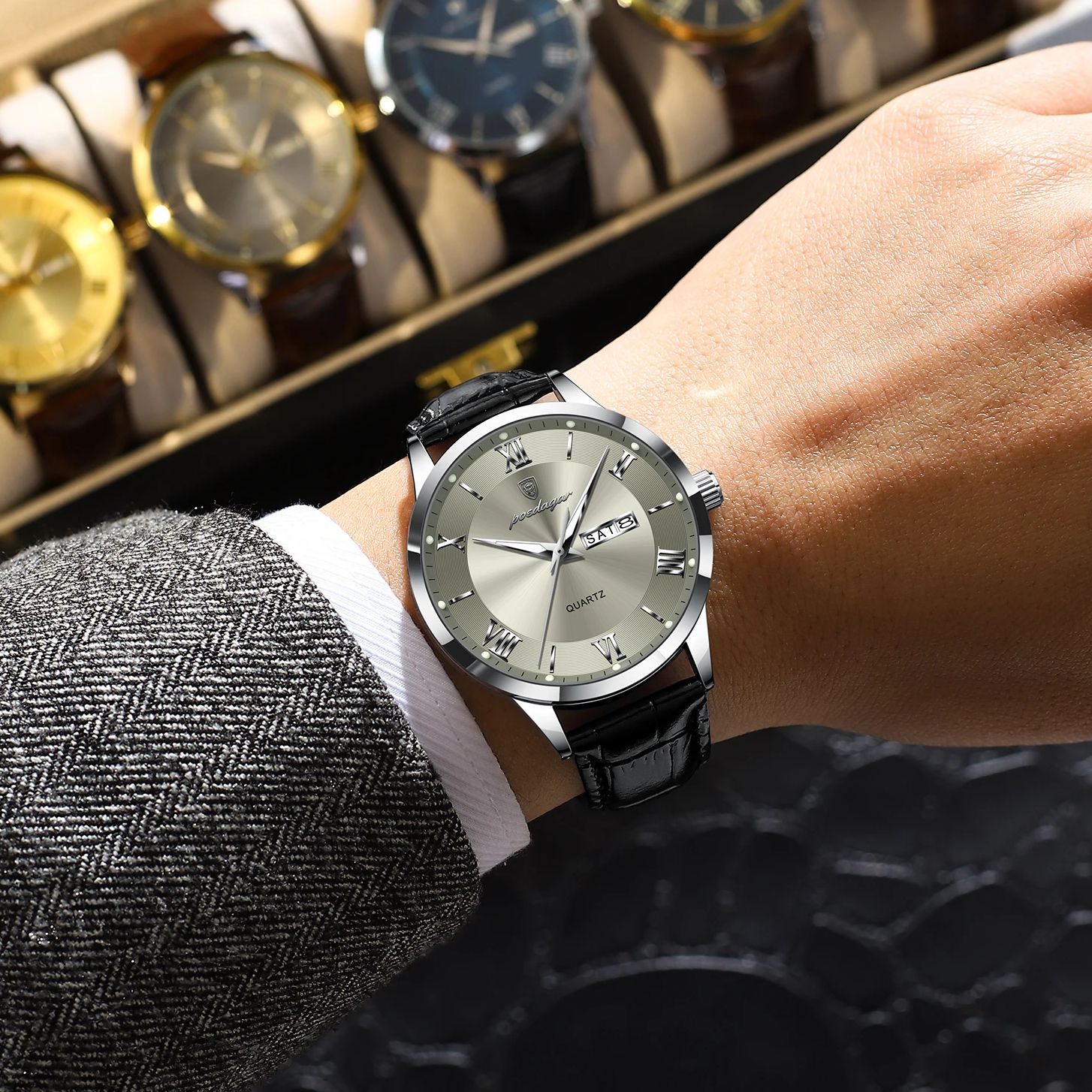 POEDAGAR高級ファッションメンズクォーツ腕時計防水夜光 - Luxury Watch Wallpaper のレビューと価格