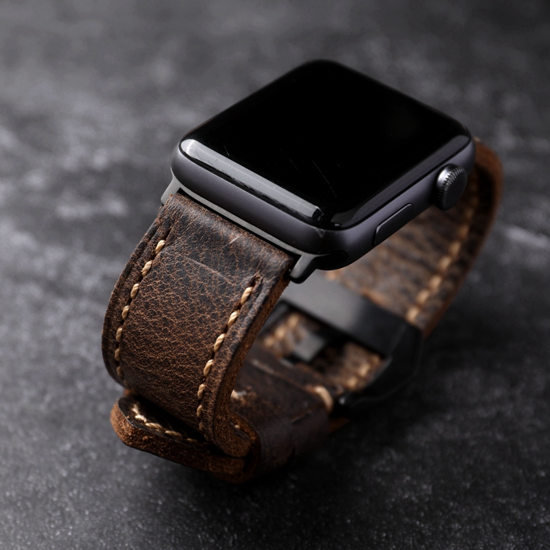 アップルウォッチ用レザーストラップ,男性用,ヴィンテージスタ - Luxury Watch Grade のレビューと価格