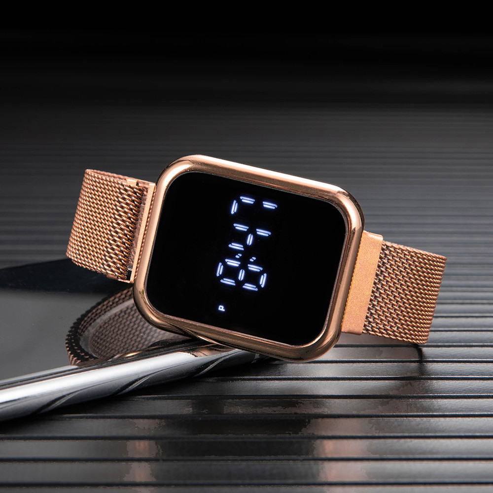 ファッション長方形デジタル腕時計女性男性用シンプルな LED - Luxury Watch Wallpaper のレビューと価格