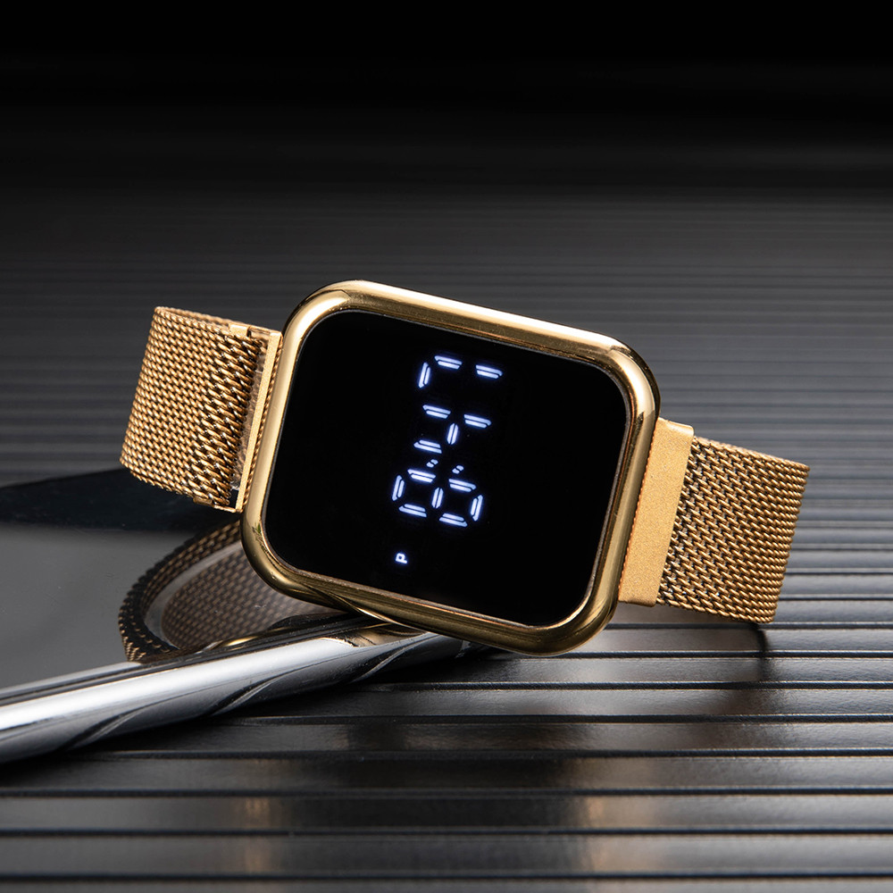 ファッション長方形デジタル腕時計女性男性用シンプルな LED - Luxury Watch Wallpaper のレビューと価格