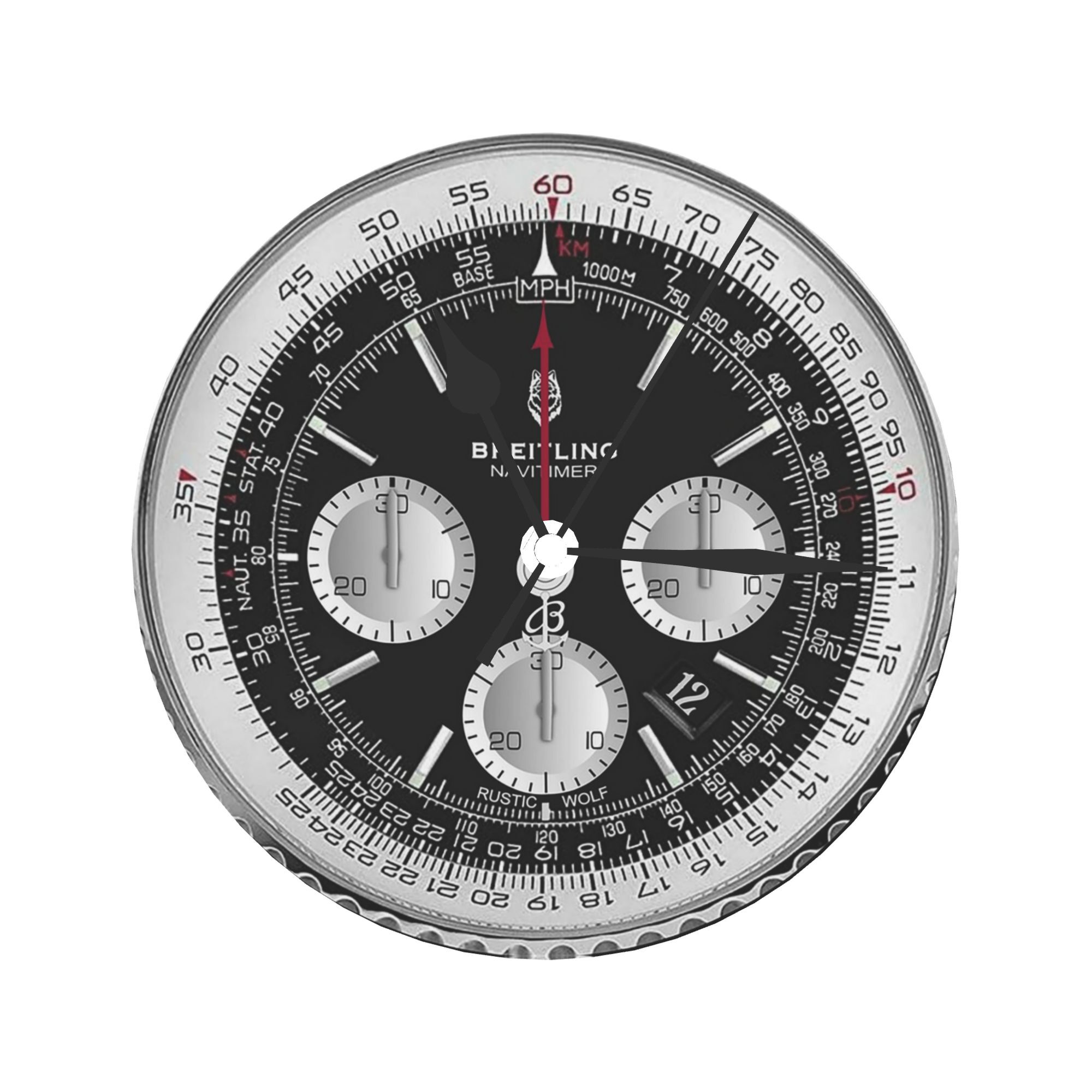 ブラック高級時計の文字盤壁時計部屋の装飾サイレントラウンド時 - Luxury Watch Wall Clock のレビューと価格