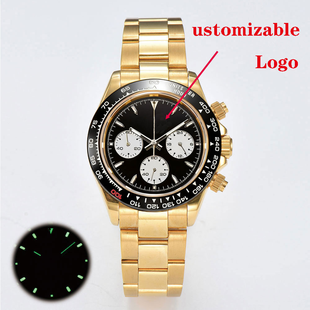 39mm ゴールド カスタム メンズ腕時計 VK63 ムーブ - Luxury Watch Gold のレビューと価格