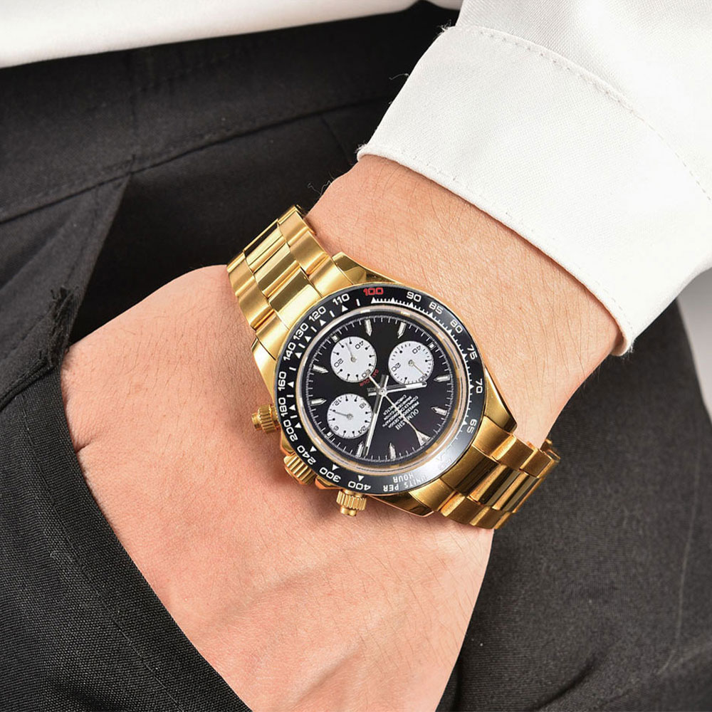 39mm ゴールド カスタム メンズ腕時計 VK63 ムーブ - Luxury Watch Gold のレビューと価格