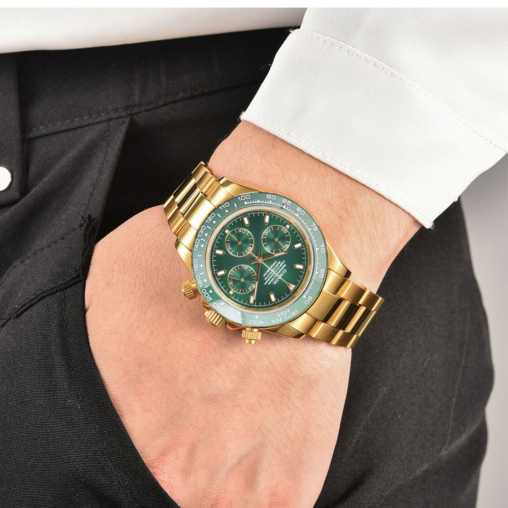 39mm ゴールド メンズ腕時計 VK63 ムーブメント ク - Luxury Watch Gold のレビューと価格