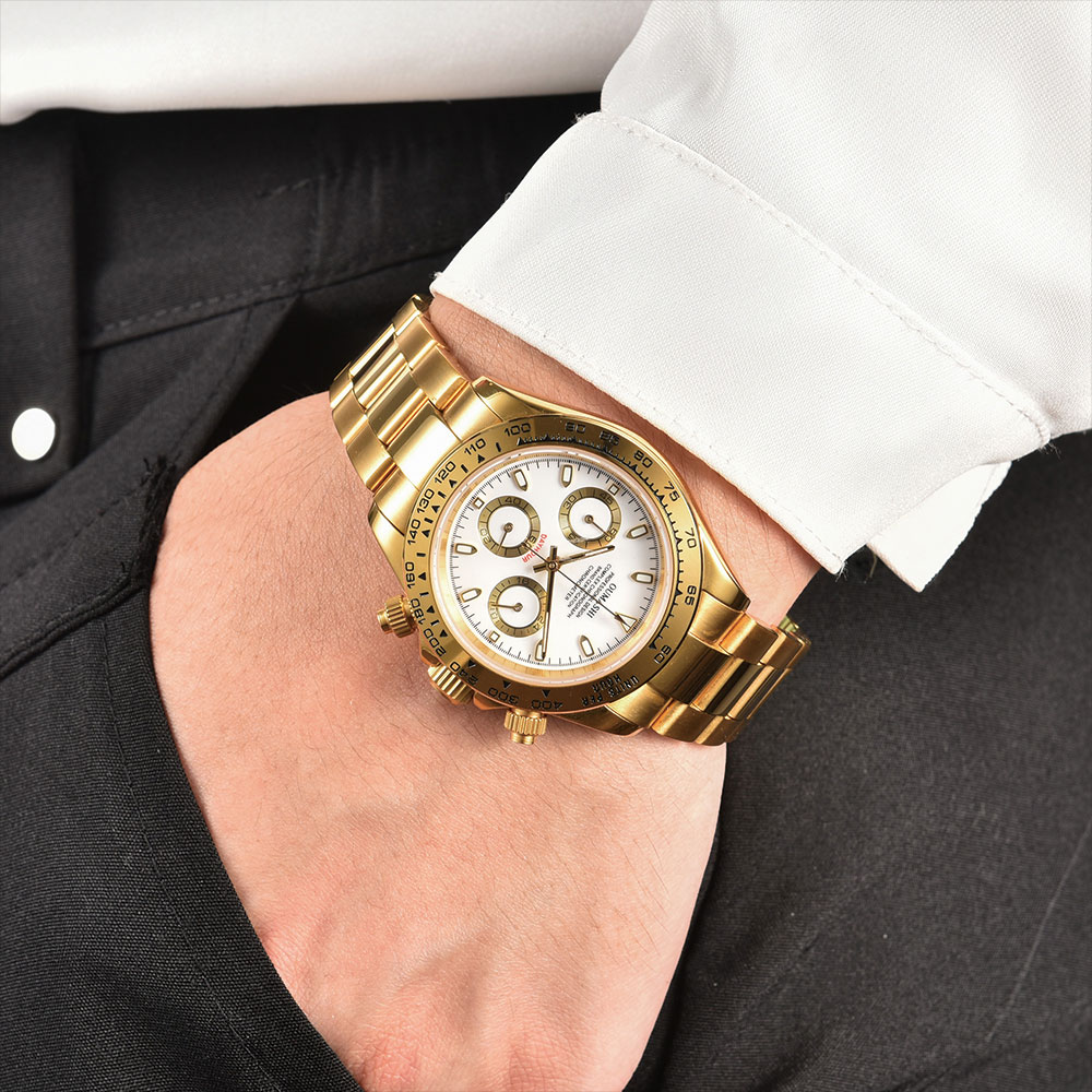 39mm ゴールド メンズ腕時計 VK63 ムーブメント ク - Luxury Watch Gold のレビューと価格