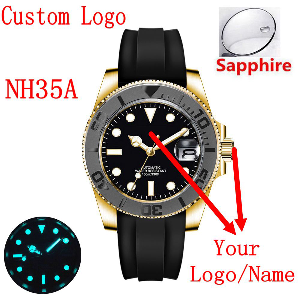 カスタムロゴ 40m防水 高級 NH35/ミヨタ 自動巻き機 - Luxury Watch Gold のレビューと価格