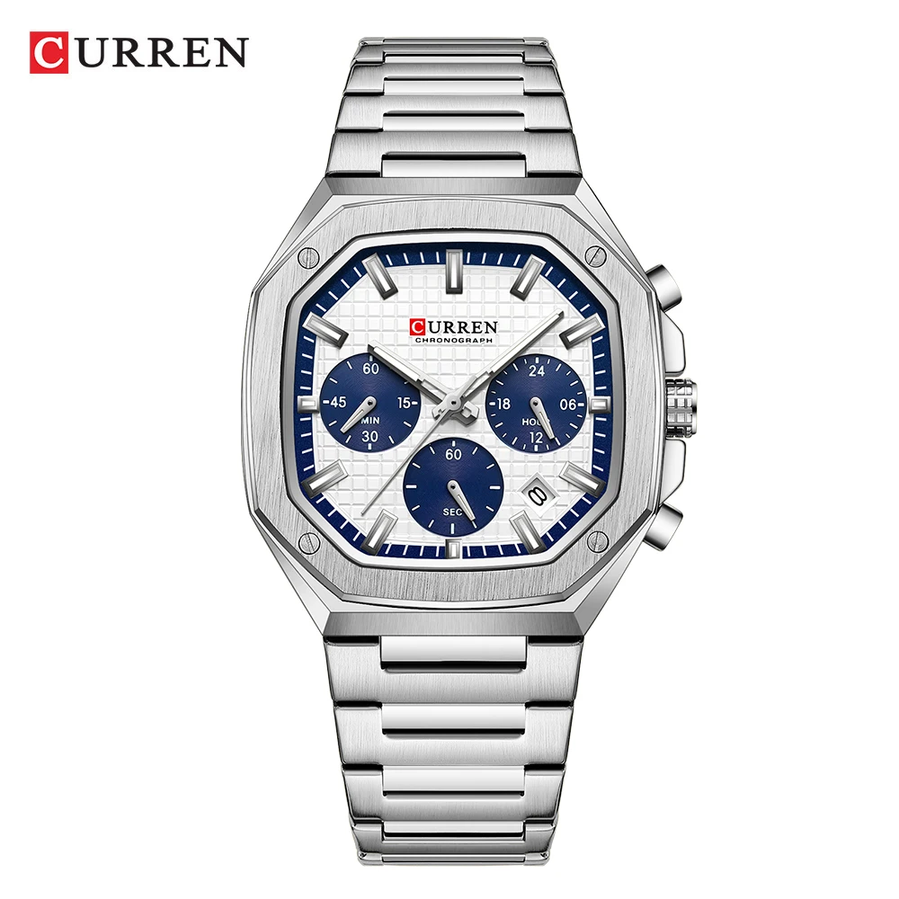 Curren-メンズ腕時計、スポーツ、クォーツ、フルスチール - Luxury Watch Hublot のレビューと価格