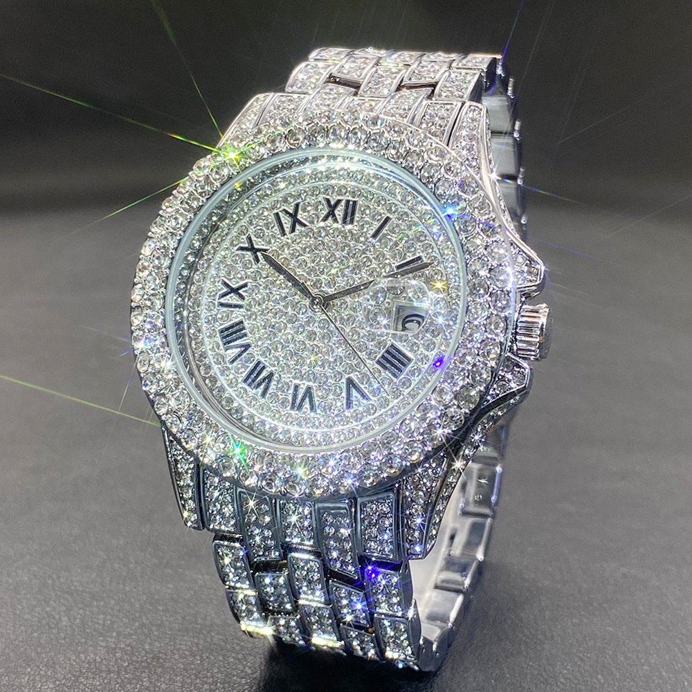 メンズ向け大型ゴールドシルバーブラック腕時計、ヒップホップ風 - Luxury Watch Gold のレビューと価格